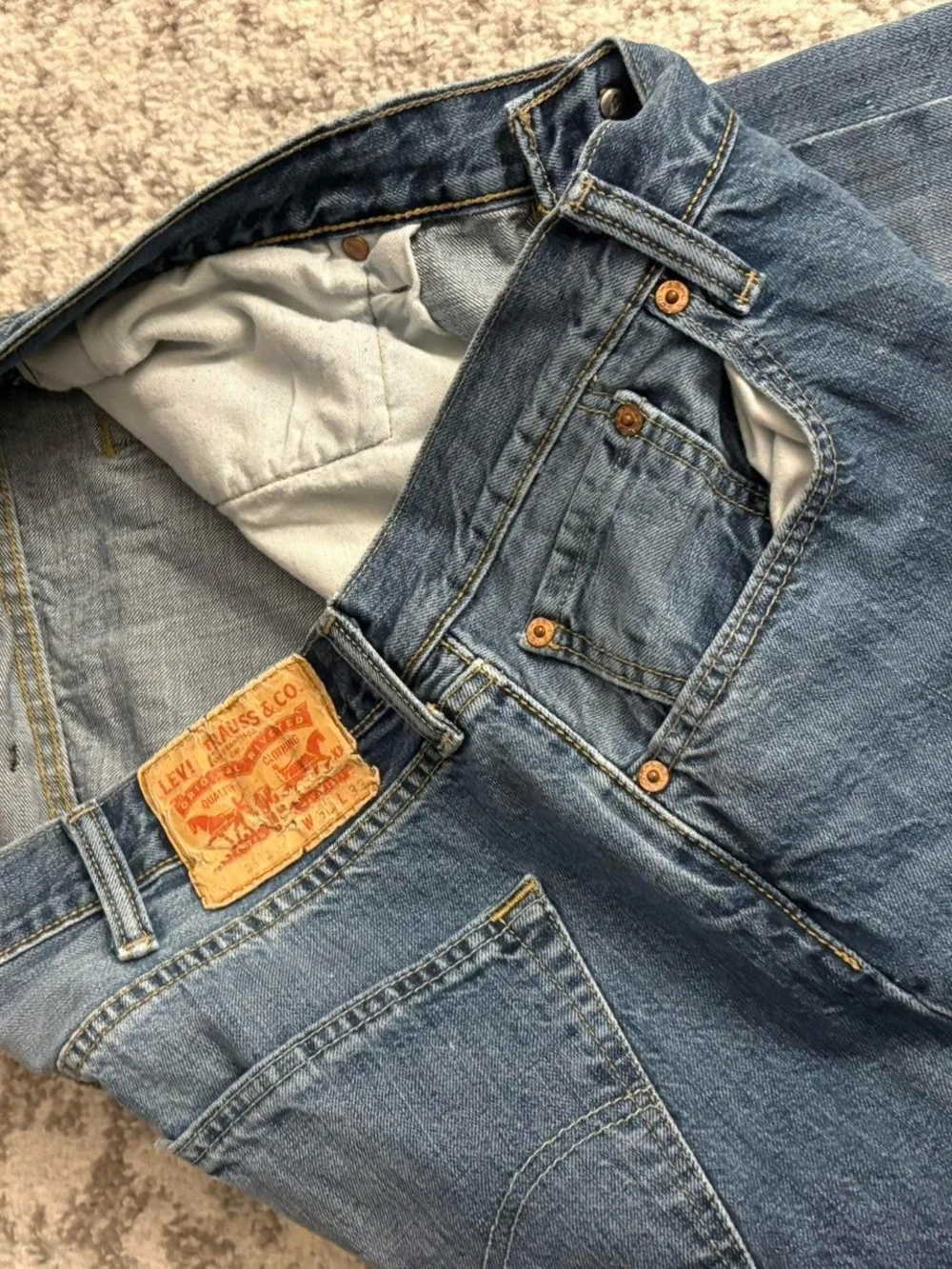 Mens Levi 501 Blue Jeans Size 38/32